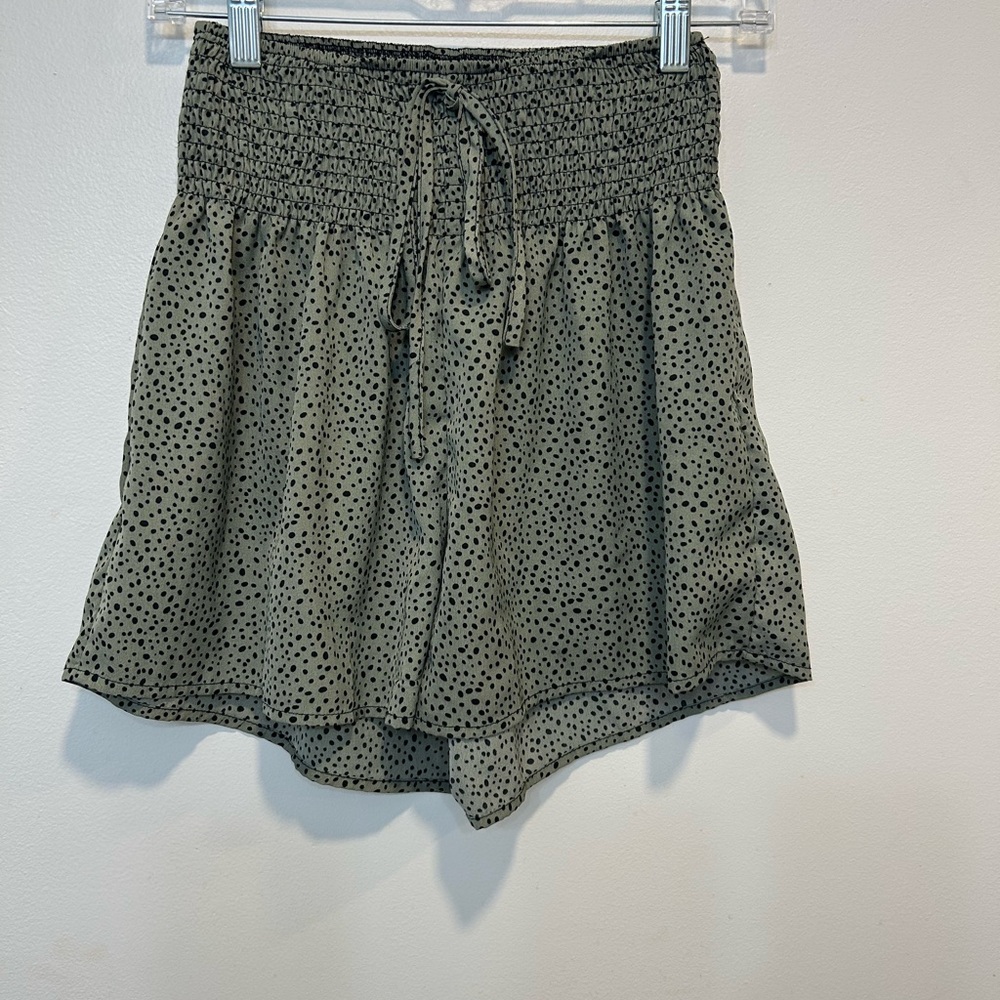 SHEIN Olive Green Polka Dot Skort
